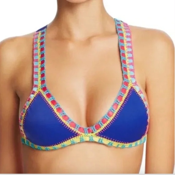 KIINI Navy and Neon Crochet Bikini Top, Tasmin Bikini Top,‎  Beach Cancun Cruise - Picture 8 of 8
